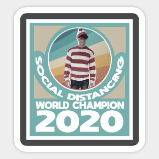 Social Distancing Champion - Waldo - Where Is He? Sticker